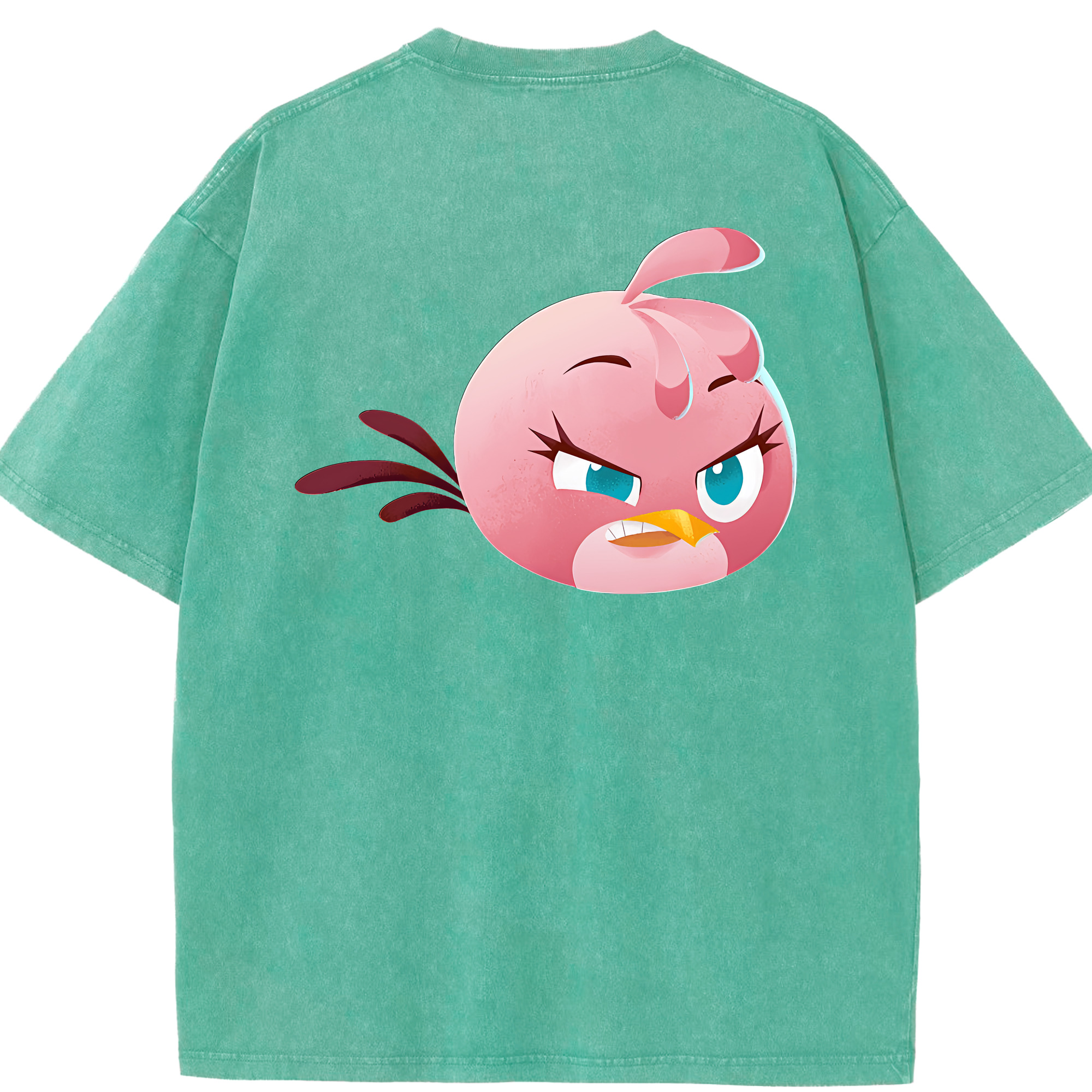 （画像用） Angry Birds アングリーバード 綿100% ヴィンテージ風 半袖Tシャツ（背面プリント）